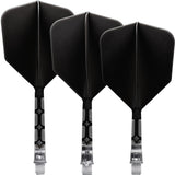 Cuesoul Rost T19 Integrated Dart Shaft and Flights - Big Wing - Clear with Black Flight