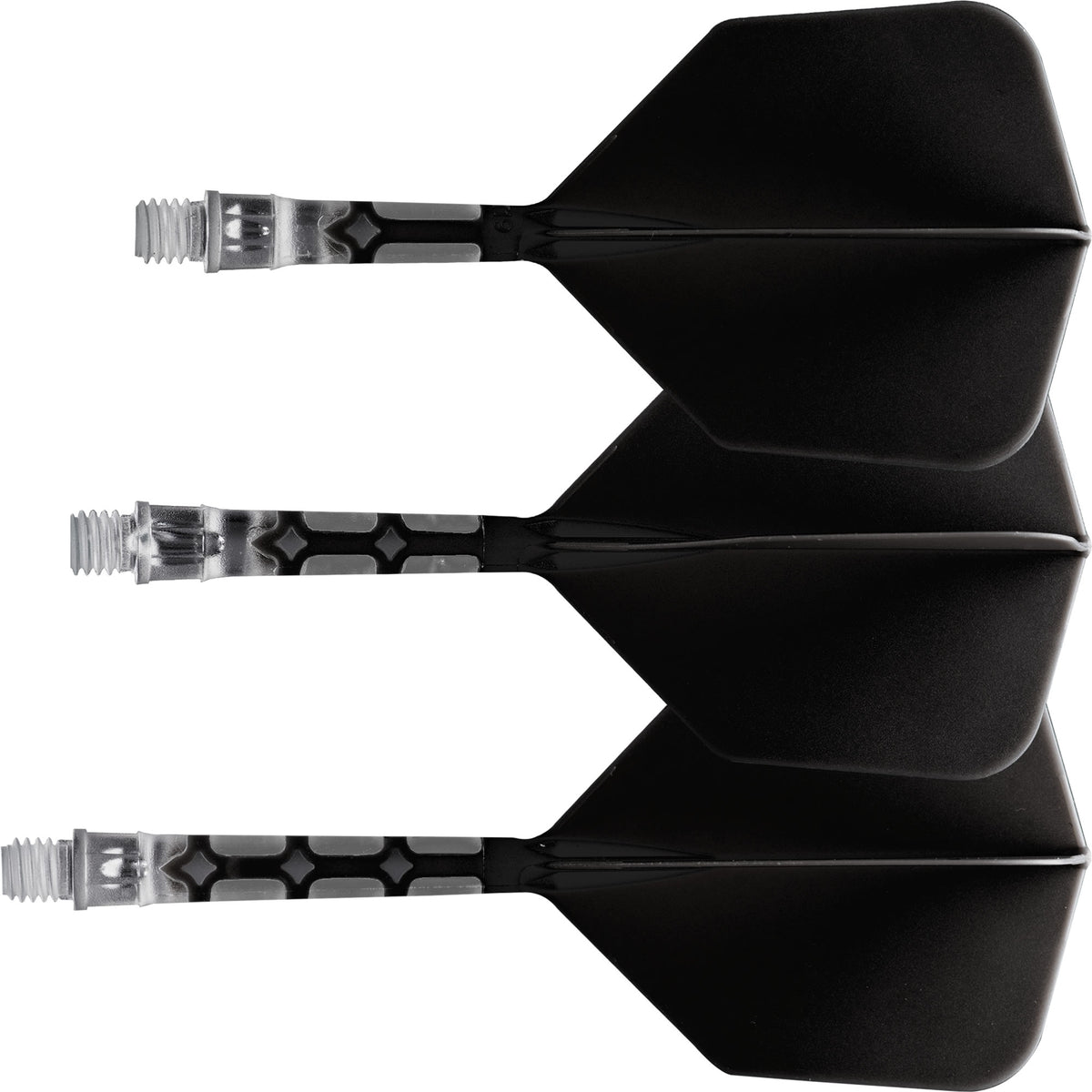 Cuesoul Rost T19 Integrated Dart Shaft and Flights - Big Wing - Clear with Black Flight