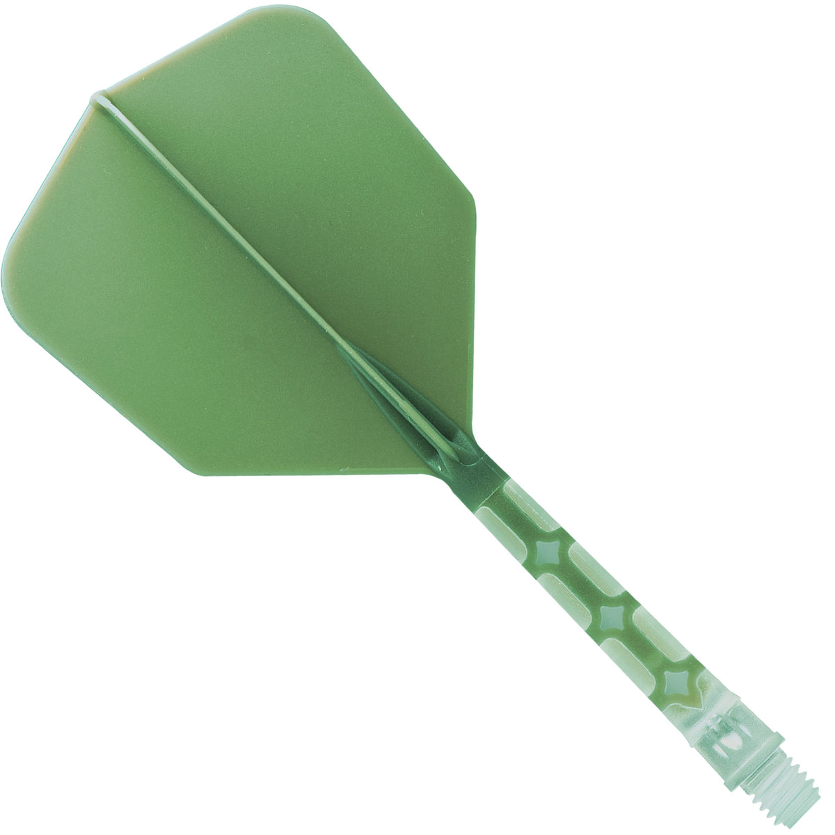 Cuesoul Rost T19 Integrated Dart Shaft and Flights - Big Wing - Clear with Green Flight
