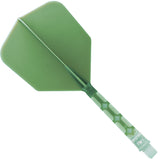 Cuesoul Rost T19 Integrated Dart Shaft and Flights - Big Wing - Clear with Green Flight