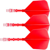 Cuesoul Rost T19 Integrated Dart Shaft and Flights - Big Wing - Clear with Red Flight