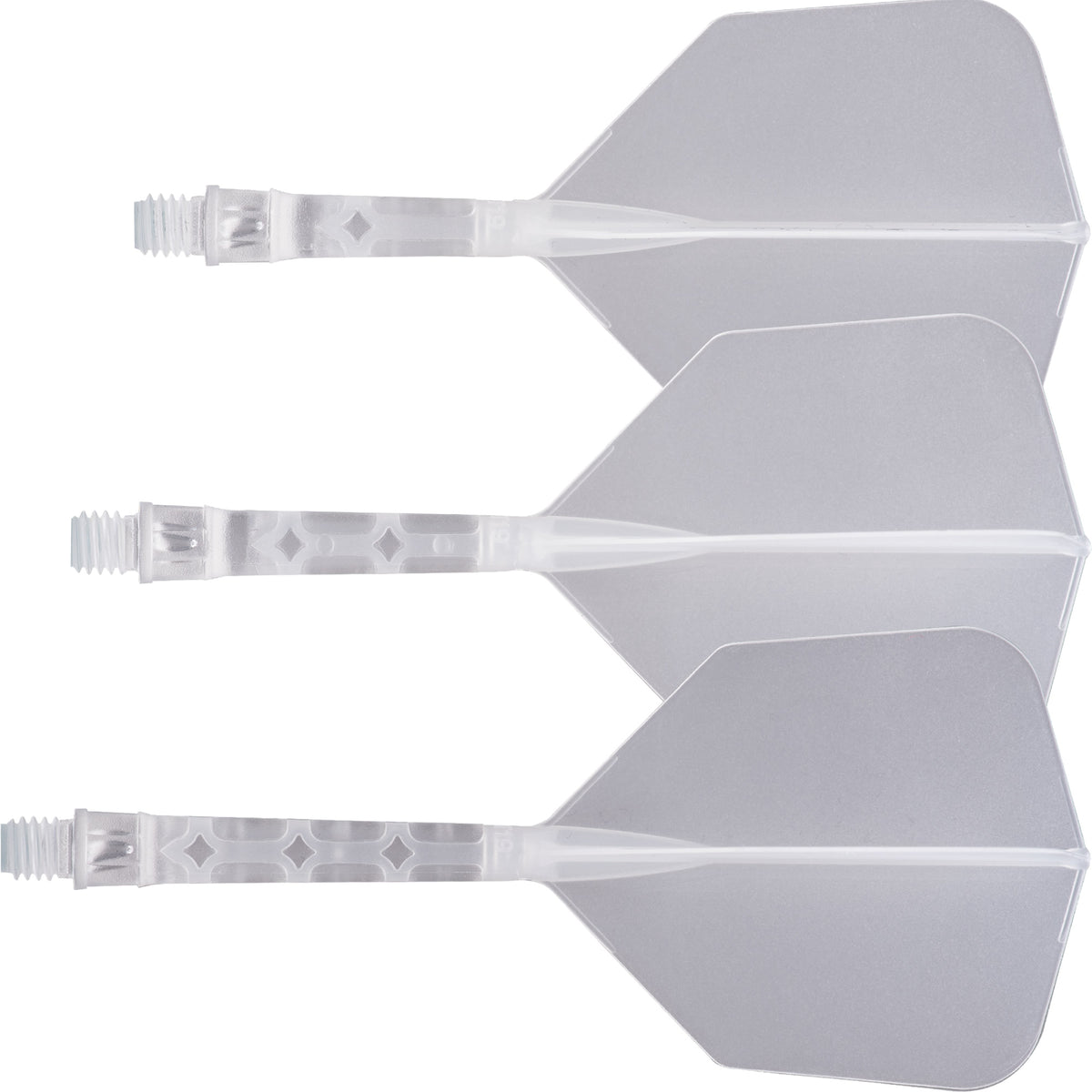 Cuesoul Rost T19 Integrated Dart Shaft and Flights - Big Wing - Clear with Clear Flight