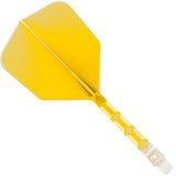 Cuesoul Rost T19 Integrated Dart Shaft and Flights - Big Wing - Clear with Yellow Flight