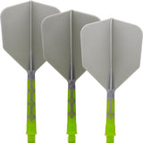 Cuesoul Rost T19 Integrated Dart Shaft and Flights - Big Wing - Lime Green with Grey Flight