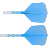 Cuesoul Rost T19 Integrated Dart Shaft and Flights - Big Wing - White with Blue Flight
