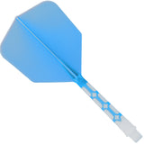 Cuesoul Rost T19 Integrated Dart Shaft and Flights - Big Wing - White with Blue Flight