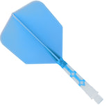 Cuesoul Rost T19 Integrated Dart Shaft and Flights - Big Wing - White with Blue Flight