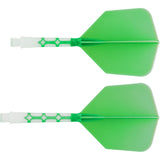 Cuesoul Rost T19 Integrated Dart Shaft and Flights - Big Wing - White with Green Flight