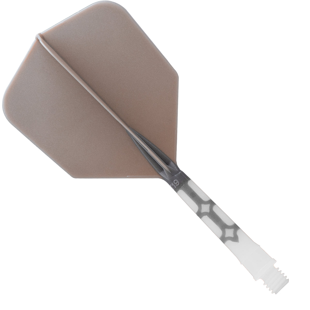 Cuesoul Rost T19 Integrated Dart Shaft and Flights - Big Wing - White with Grey Flight