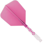 Cuesoul Rost T19 Integrated Dart Shaft and Flights - Big Wing - White with Pink Flight