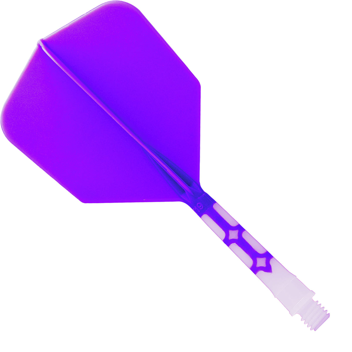Cuesoul Rost T19 Integrated Dart Shaft and Flights - Big Wing - White with Purple Flight