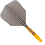 Cuesoul Rost T19 Integrated Dart Shaft and Flights - Big Wing - Yellow with Grey Flight