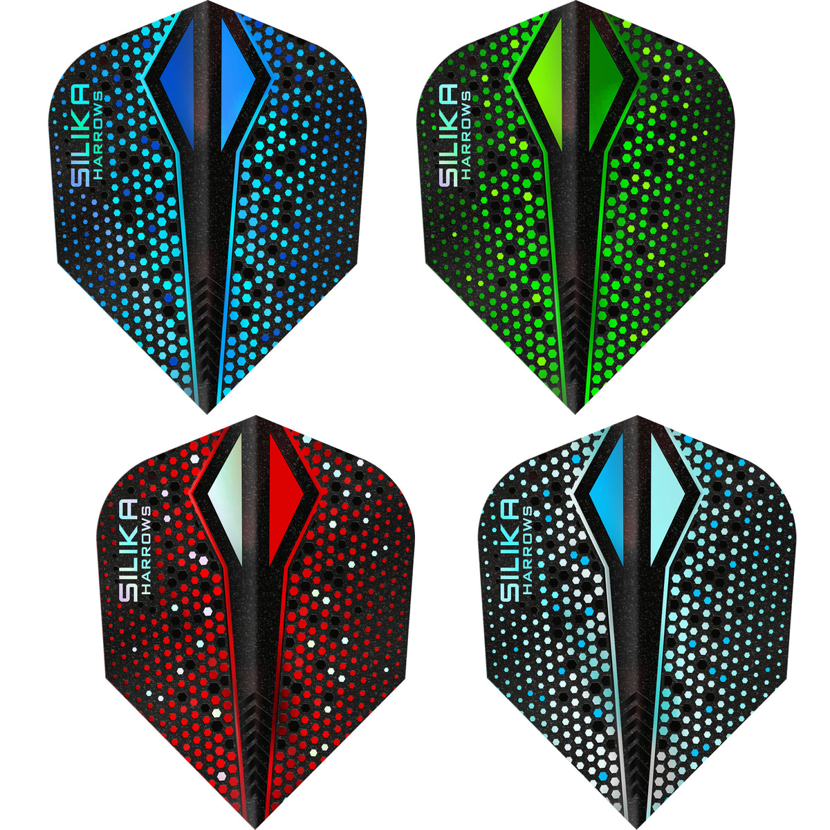 *Harrows Silika Dart Flights - Tough Crystaline Coated - Std - No6 - Colourshift-X