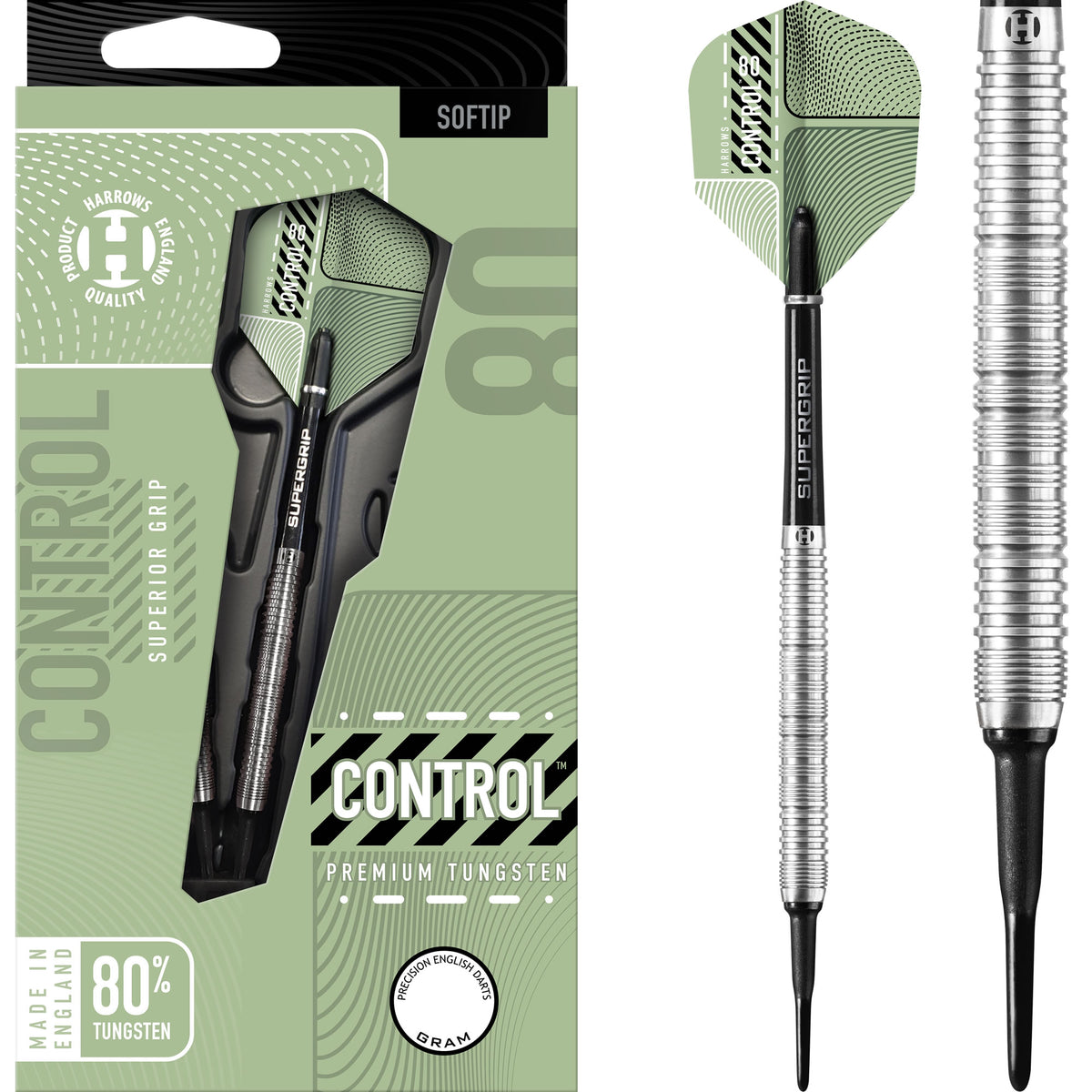 *Harrows Control Parallel Darts - Soft Tip - 80% - Ringed