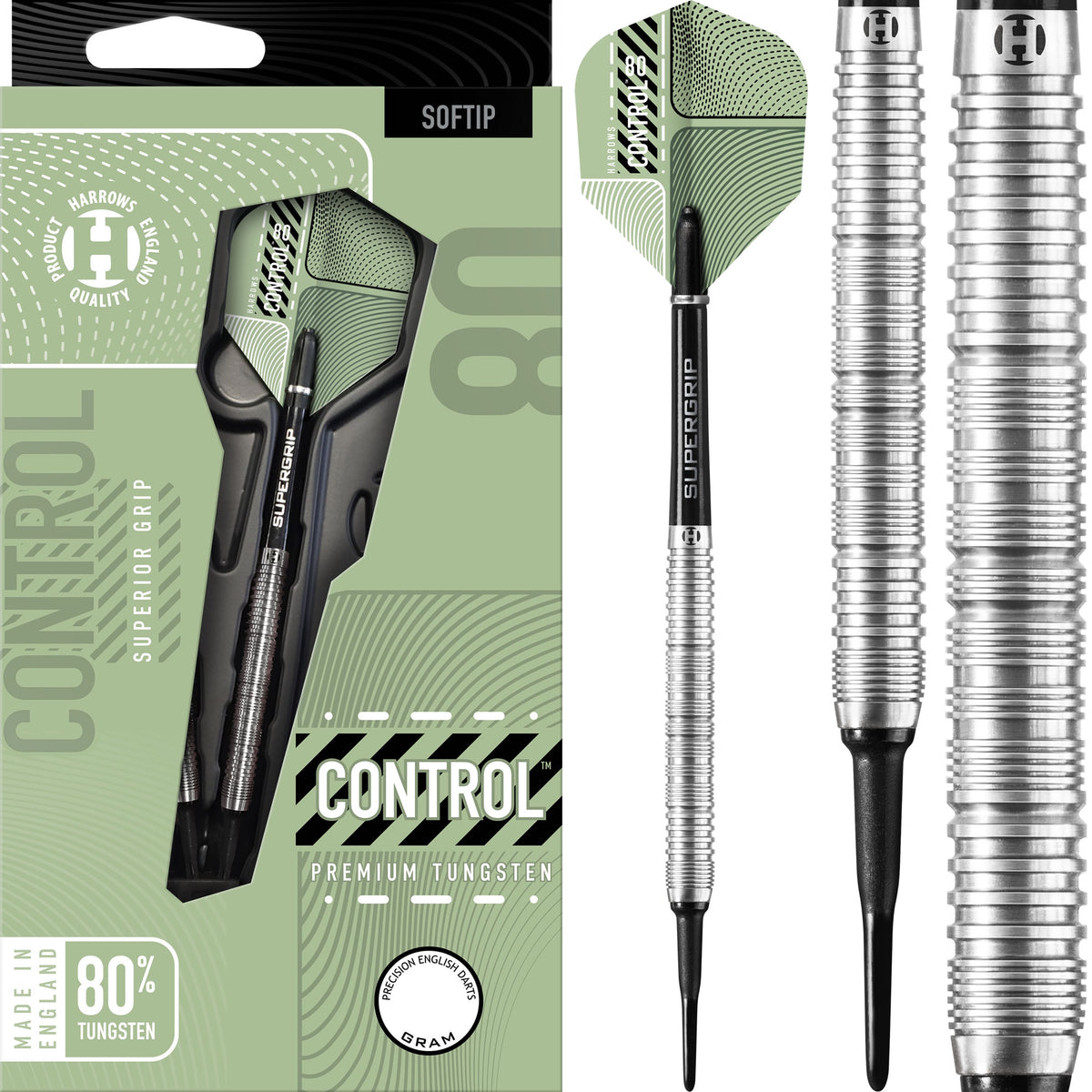 *Harrows Control Parallel Darts - Soft Tip - 80% - Ringed