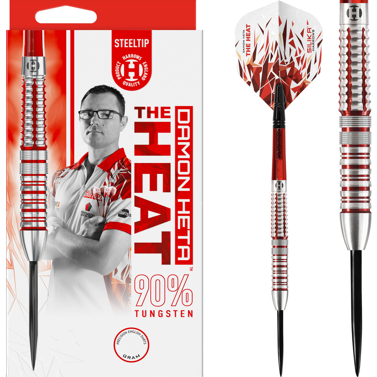 *Harrows Damon Heta v2 Darts - Steel Tip - 90% - The Heat