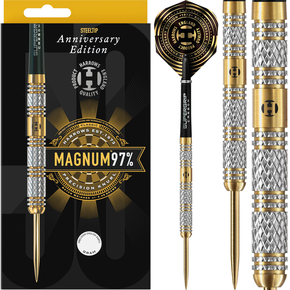 *Harrows Magnum Darts - Steel Tip - 97% - Anniversary Edition - Gold Titanium