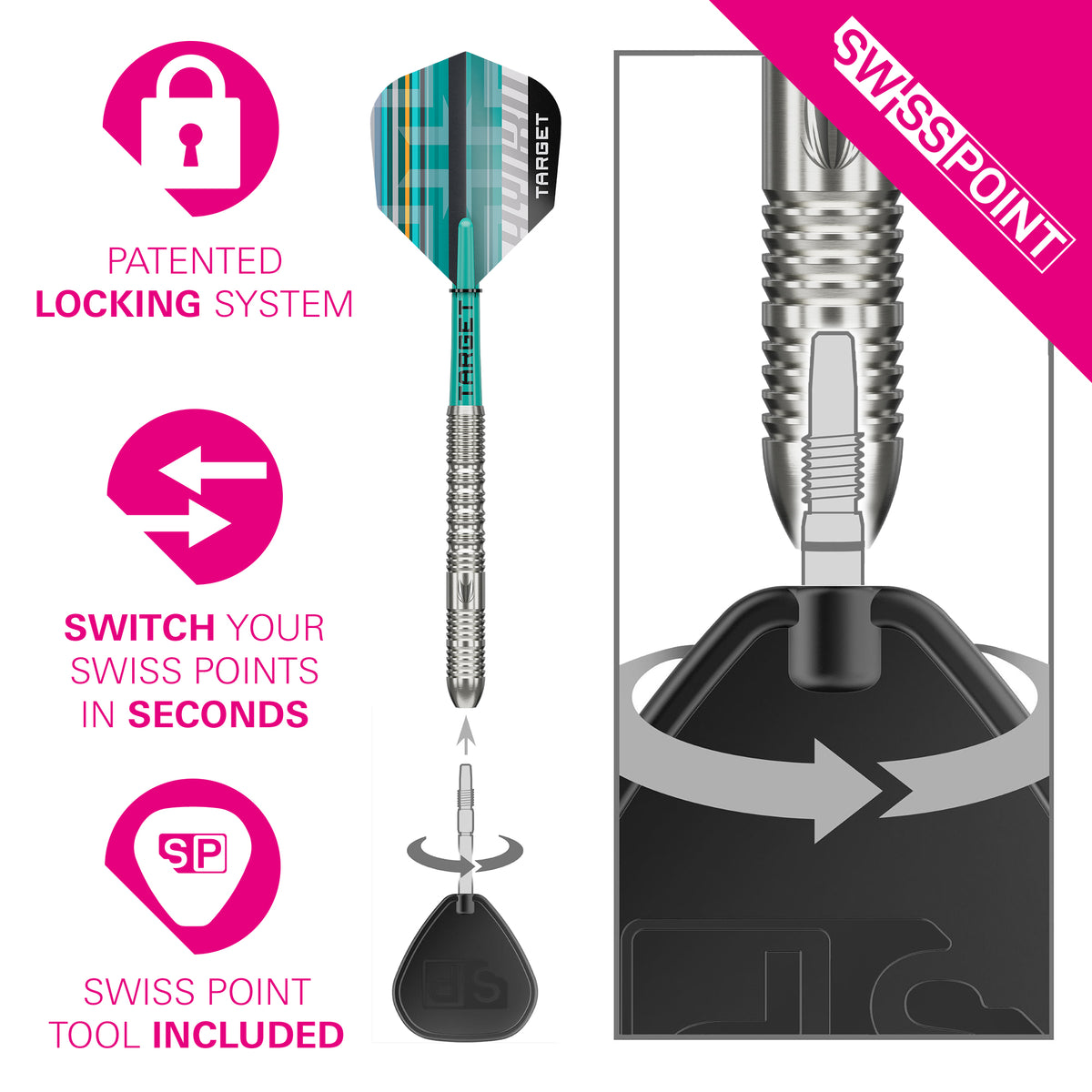 Target Hydro Darts - Steel Tip - 90% Tungsten - 01