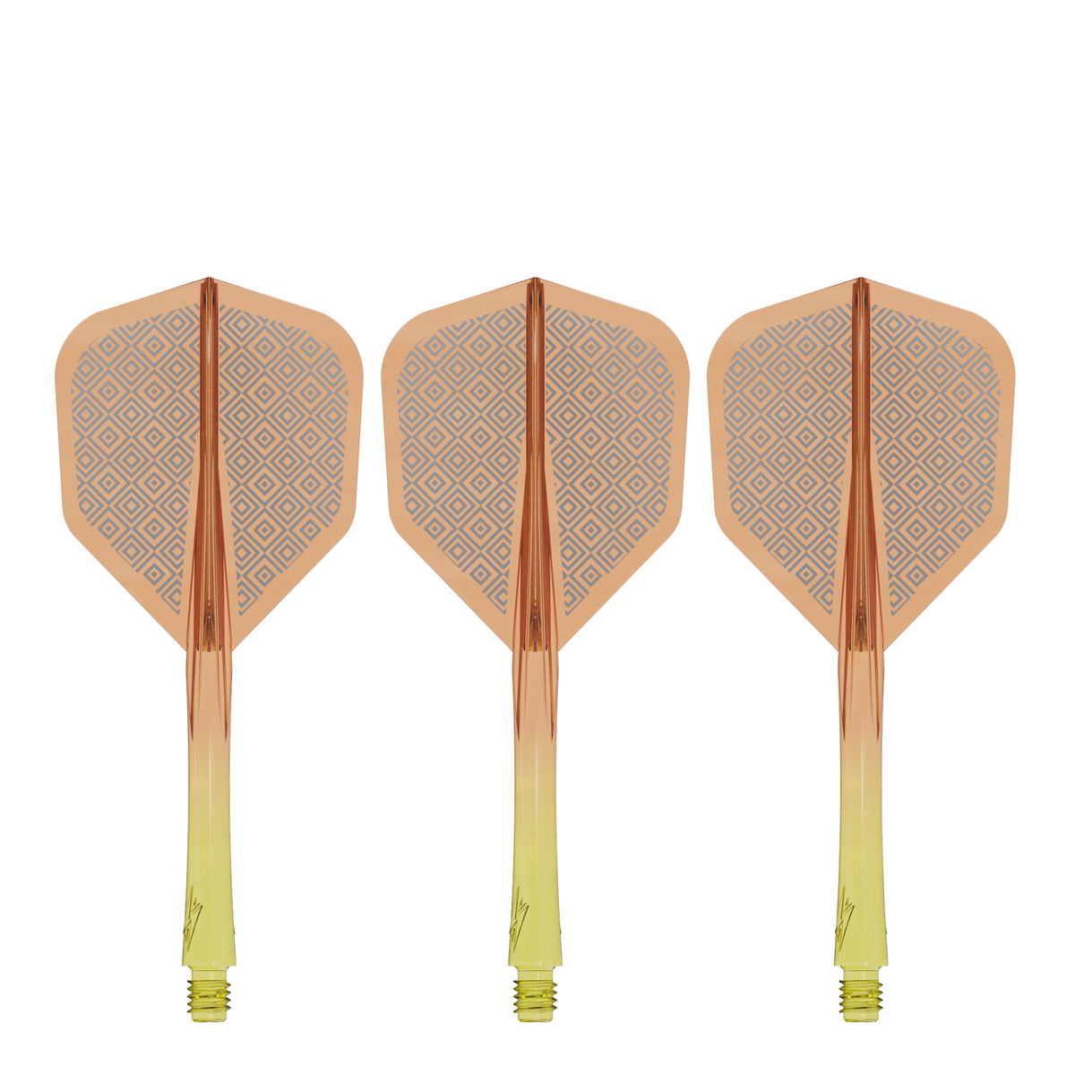 Caliburn SUP Flights - Moulded Shaft and Flight -  Standard No6 - Block - Yellow & Orange