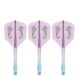Caliburn SUP Flights - Moulded Shaft and Flight -  Standard No6 - Dragon - Blue & Purple