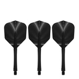 Caliburn SUP Flights - Moulded Shaft and Flight -  Standard No6 - Feather - Black