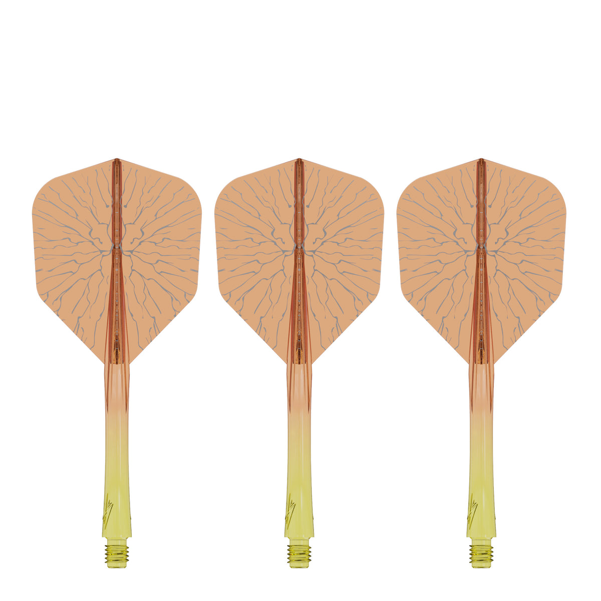 Caliburn SUP Flights - Moulded Shaft and Flight -  Standard No6 - Crack - Yellow & Orange