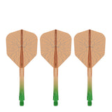 Caliburn SUP Flights - Moulded Shaft and Flight -  Standard No6 - Crack - Green & Orange