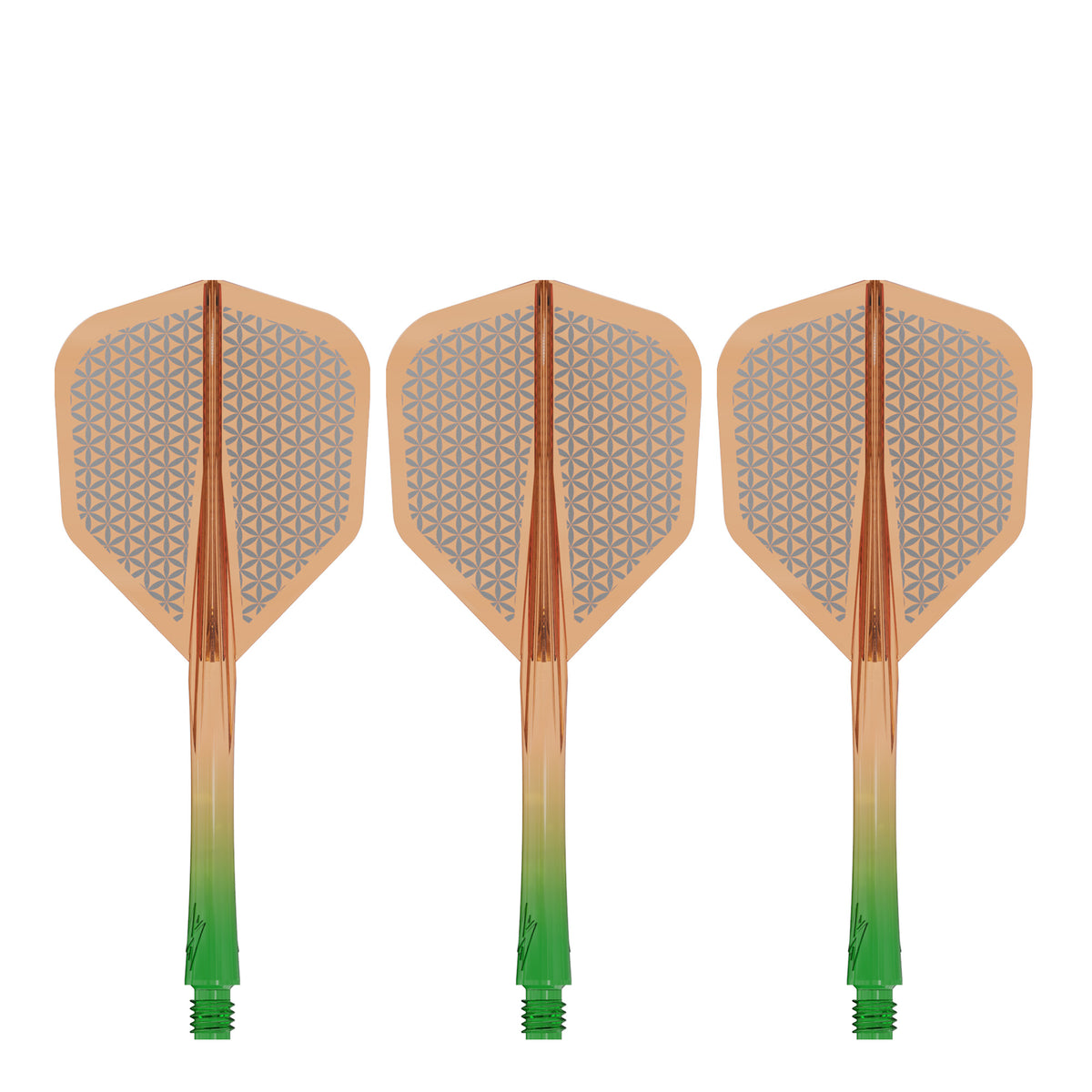 Caliburn SUP Flights - Moulded Shaft and Flight -  Standard No6 - Block - Green & Orange