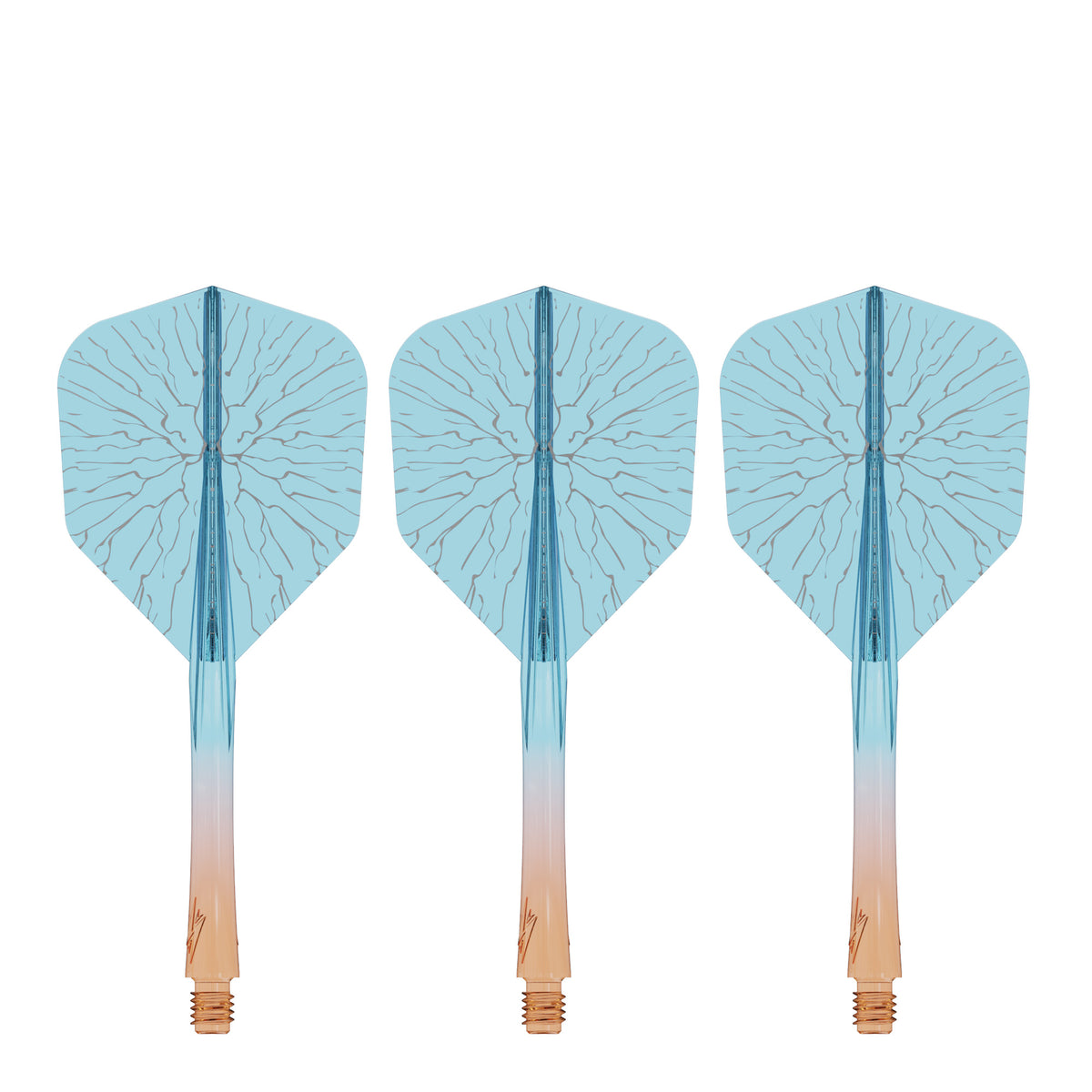 Caliburn SUP Flights - Moulded Shaft and Flight -  Standard No6 - Crack - Orange & Blue