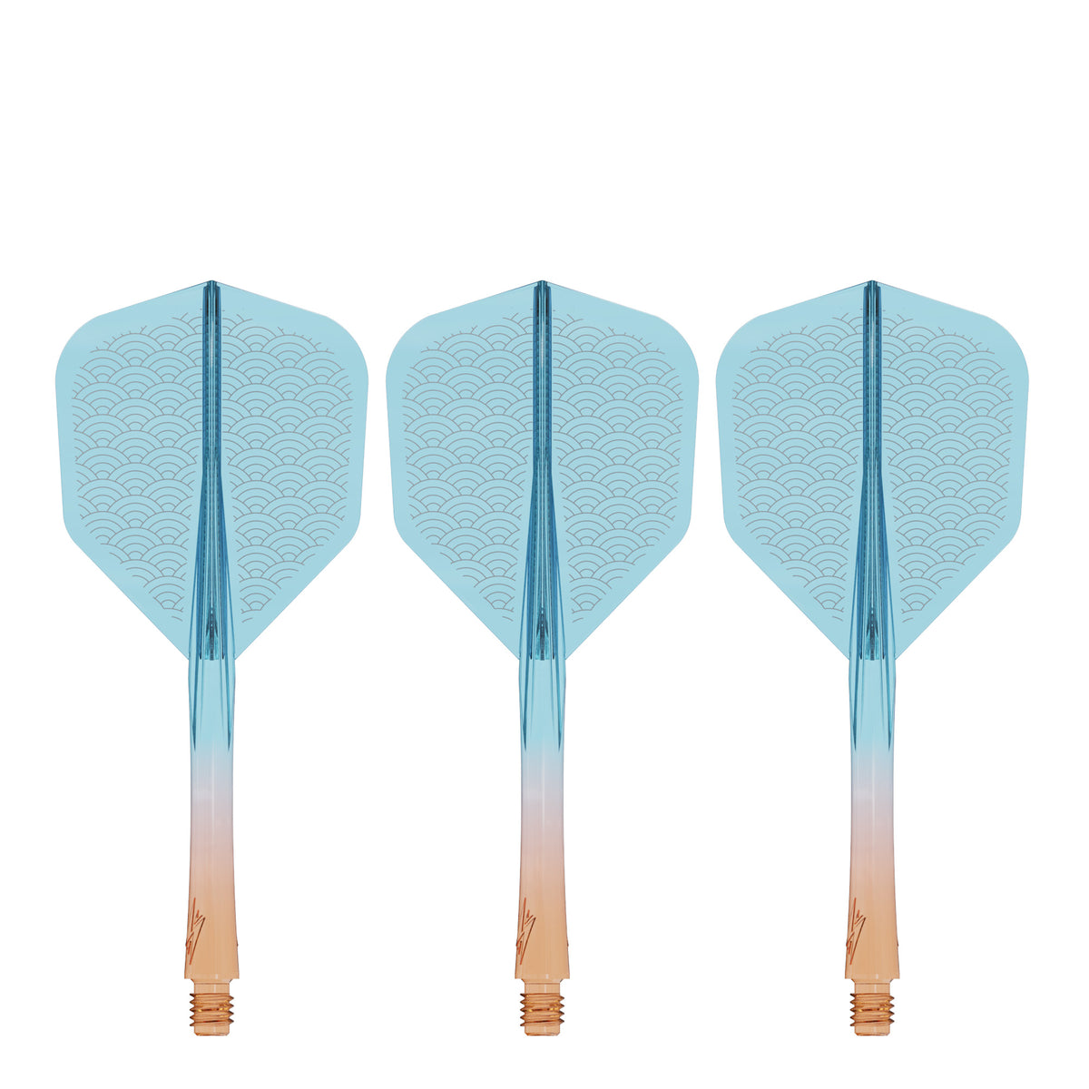 Caliburn SUP Flights - Moulded Shaft and Flight -  Standard No6 - Waves - Orange & Blue