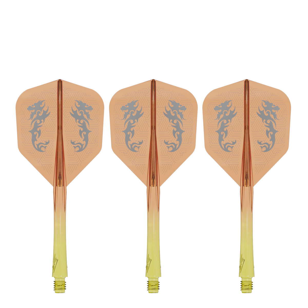 Caliburn SUP Flights - Moulded Shaft and Flight -  Standard No6 - Dragon - Yellow & Orange