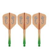 Caliburn SUP Flights - Moulded Shaft and Flight -  Standard No6 - Dragon - Green & Orange