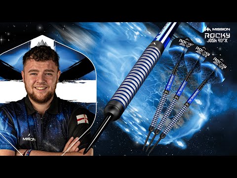 *Mission Josh Rock Darts v1 - Soft Tip - 95% - Rocky - Black & Blue - 18g