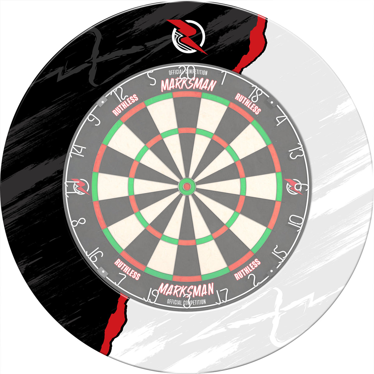 Ruthless Dartboard Surround - Professional - RipTorn - Black & Grey