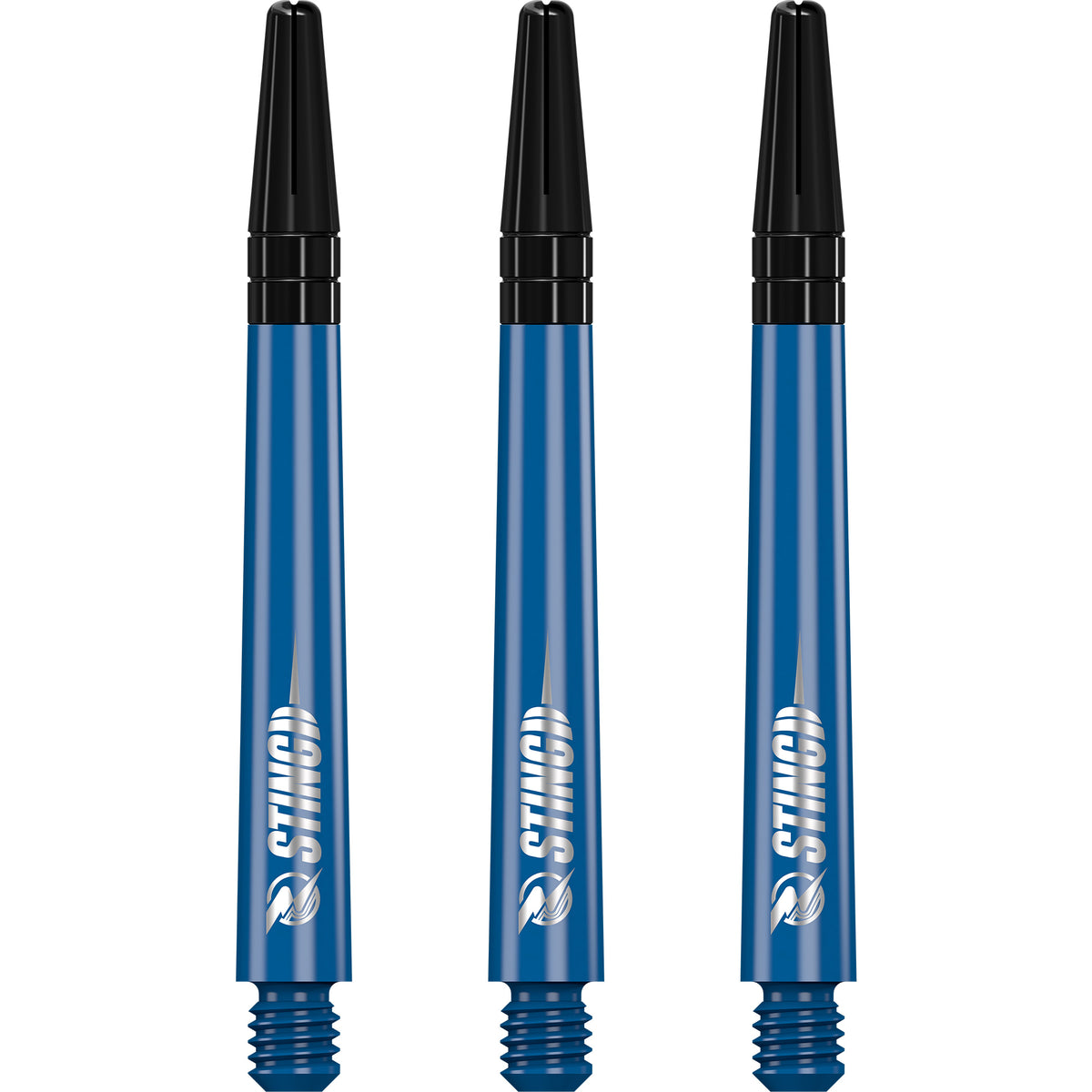 Ruthless Sting Dart Shafts - Polycarbonate - Solid Blue - Black Top