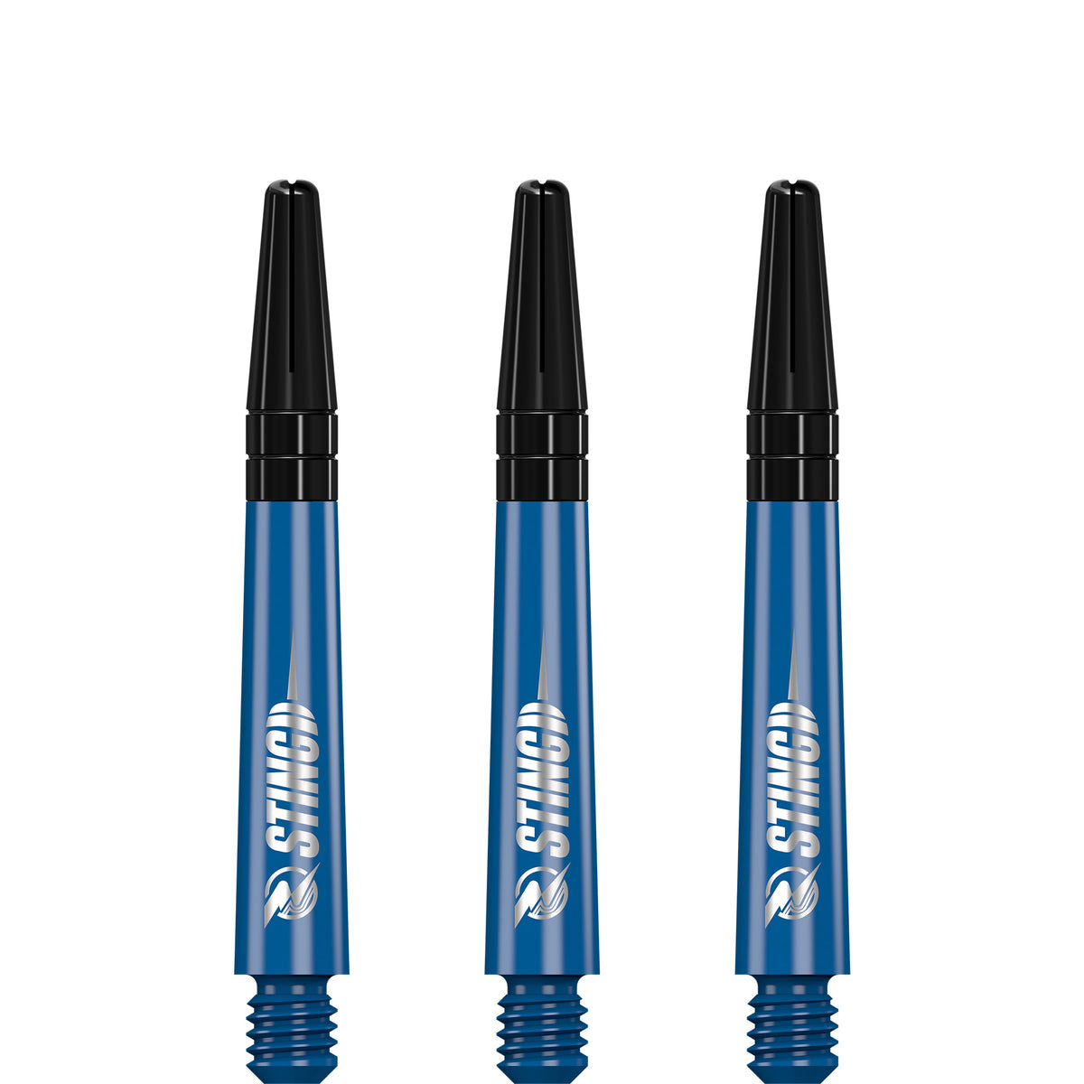 Ruthless Sting Dart Shafts - Polycarbonate - Solid Blue - Black Top