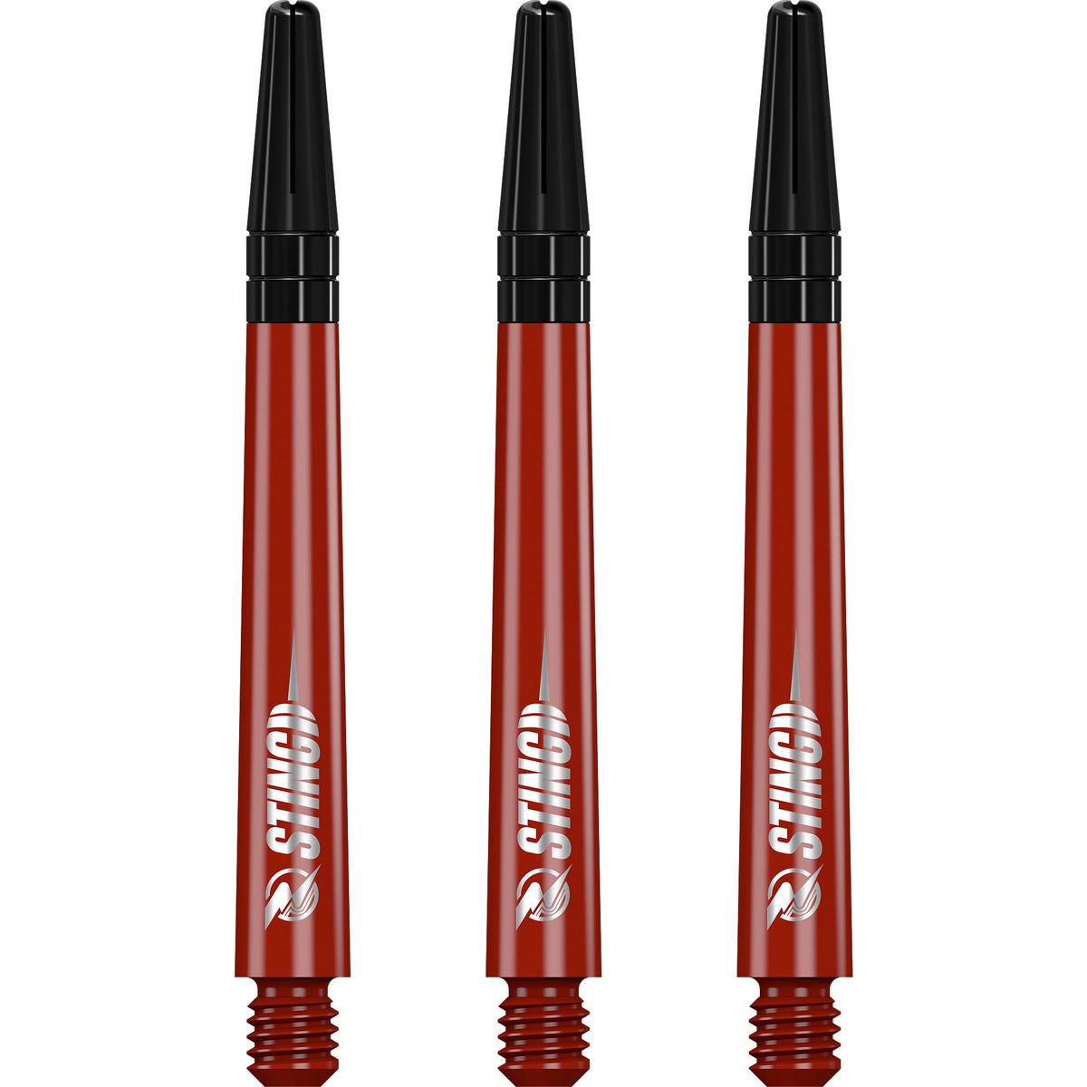 Ruthless Sting Dart Shafts - Polycarbonate - Solid Red - Black Top