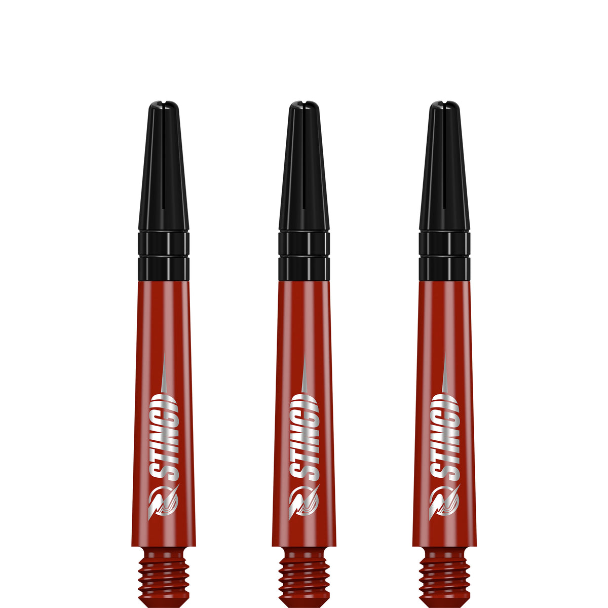 Ruthless Sting Dart Shafts - Polycarbonate - Solid Red - Black Top