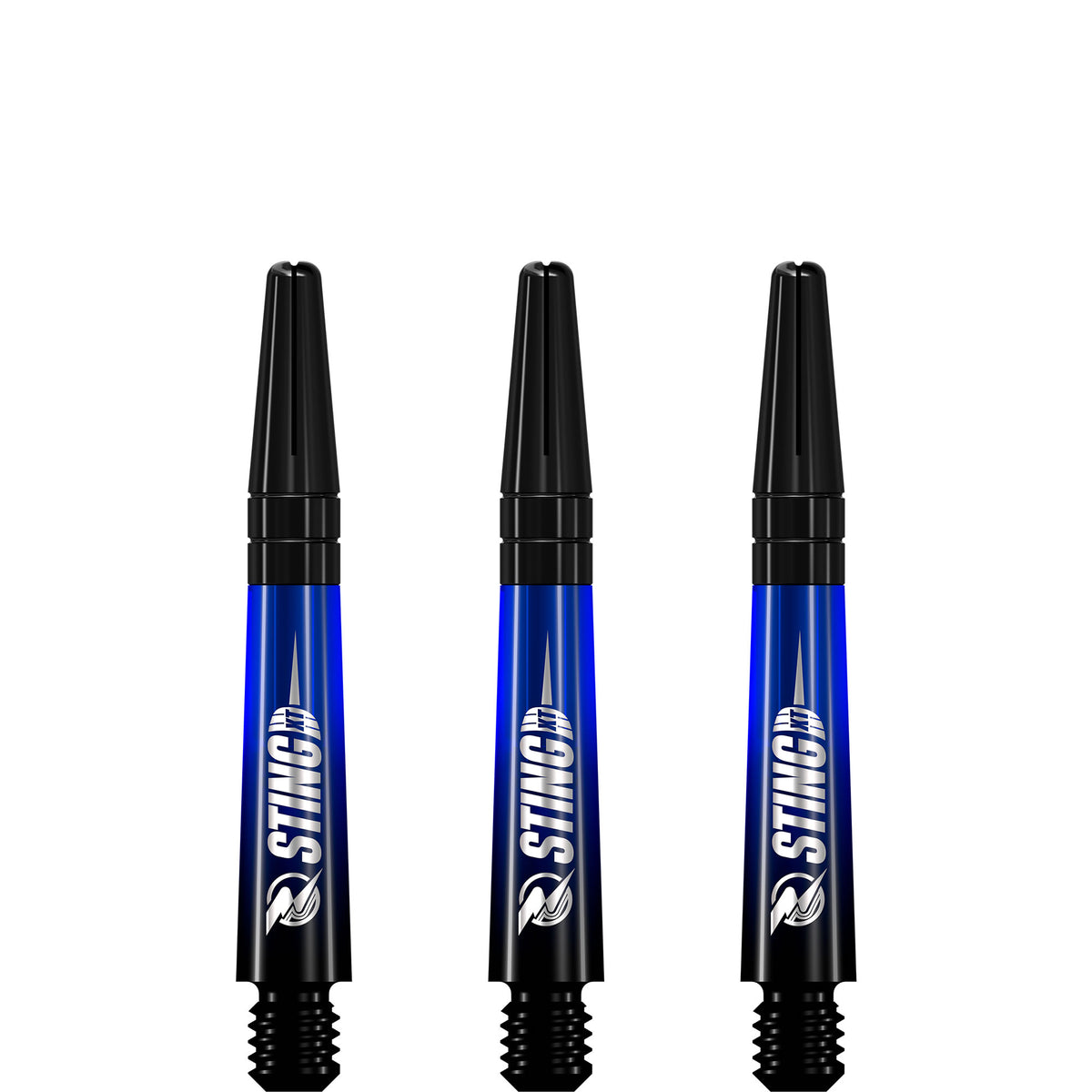 Ruthless Sting XT Dart Shafts - Polycarbonate - Gradient Black & Blue - Black Top