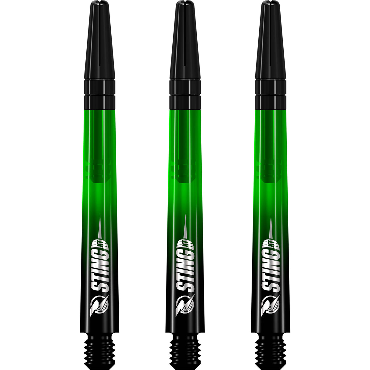 Ruthless Sting XT Dart Shafts - Polycarbonate - Gradient Black & Green - Black Top