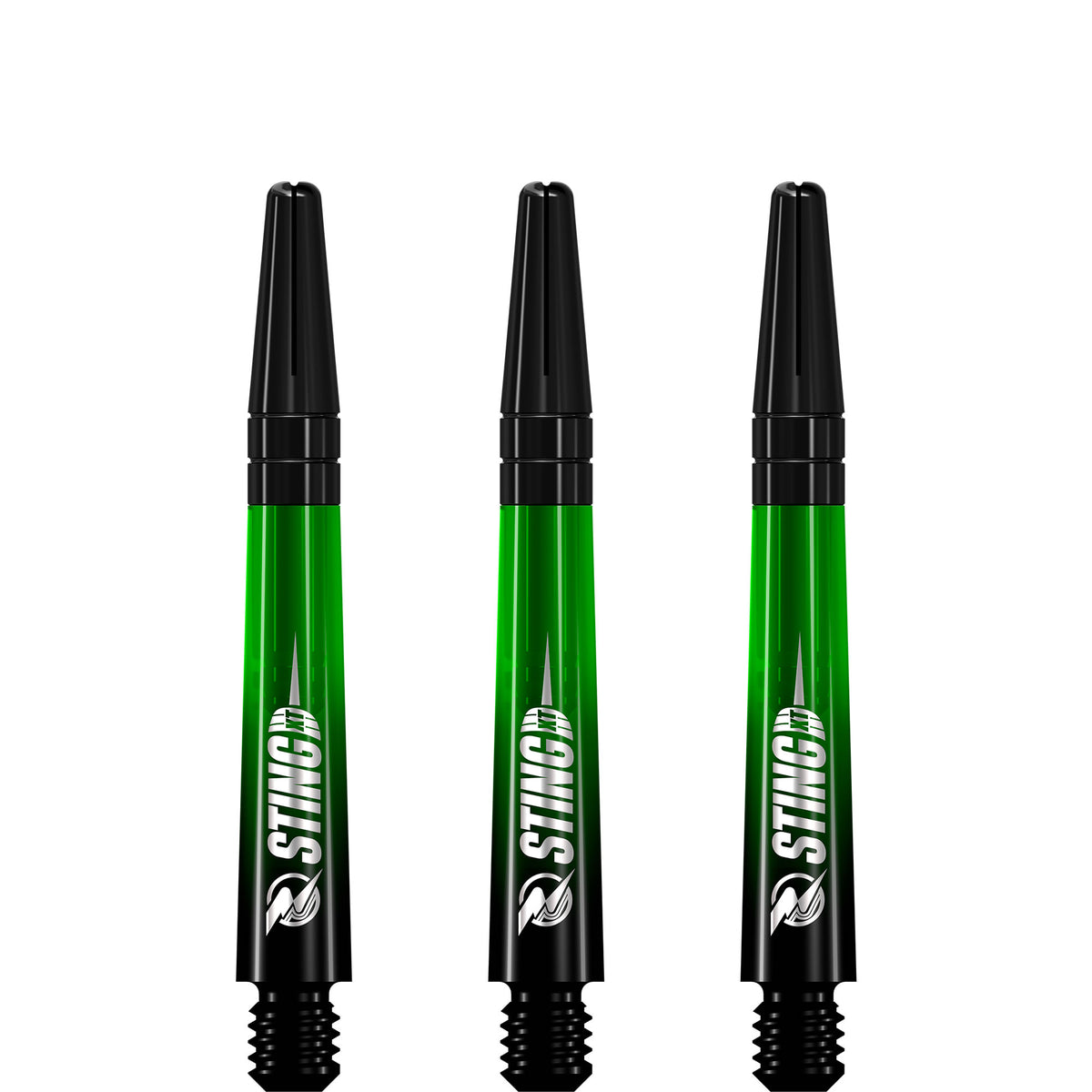 Ruthless Sting XT Dart Shafts - Polycarbonate - Gradient Black & Green - Black Top
