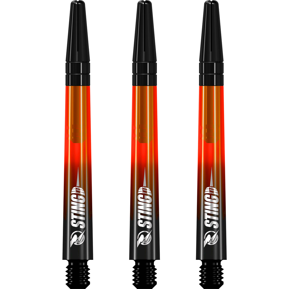 Ruthless Sting XT Dart Shafts - Polycarbonate - Gradient Black & Orange - Black Top