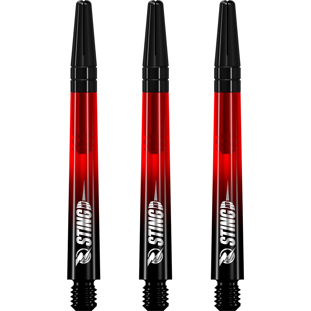 Ruthless Sting XT Dart Shafts - Polycarbonate - Gradient Black & Red - Black Top