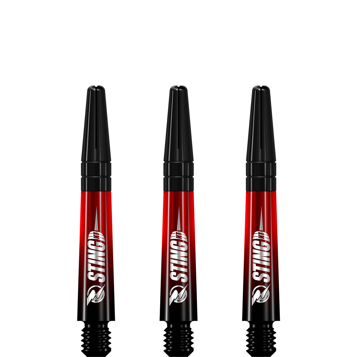 Ruthless Sting XT Dart Shafts - Polycarbonate - Gradient Black & Red - Black Top
