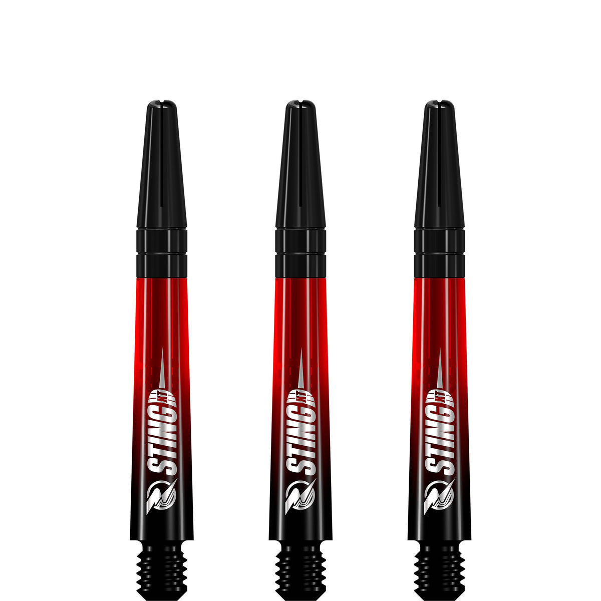 Ruthless Sting XT Dart Shafts - Polycarbonate - Gradient Black & Red - Black Top