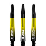 Ruthless Sting XT Dart Shafts - Polycarbonate - Gradient Black & Yellow - Black Top