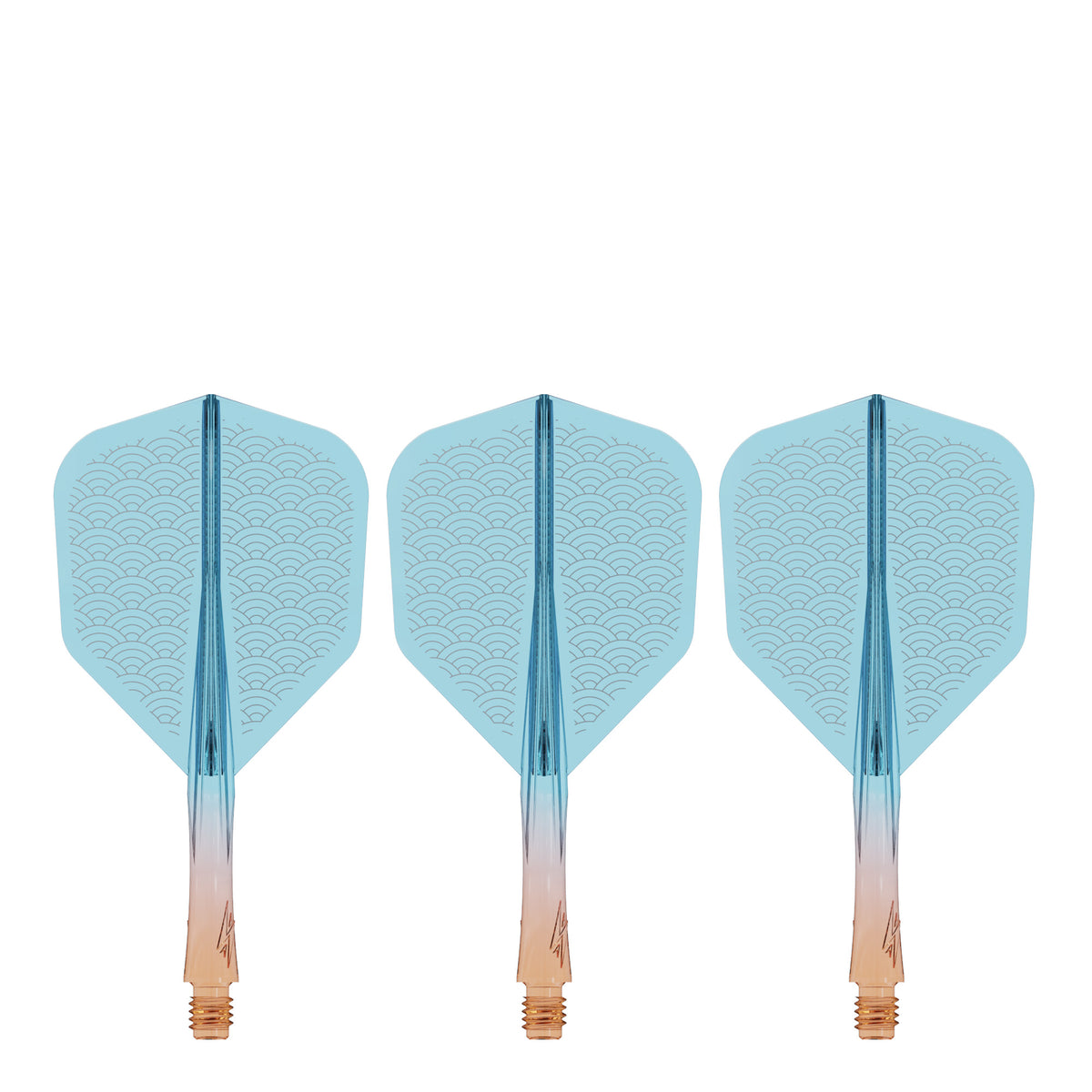 Caliburn SUP Flights - Moulded Shaft and Flight -  Standard No6 - Waves - Orange & Blue
