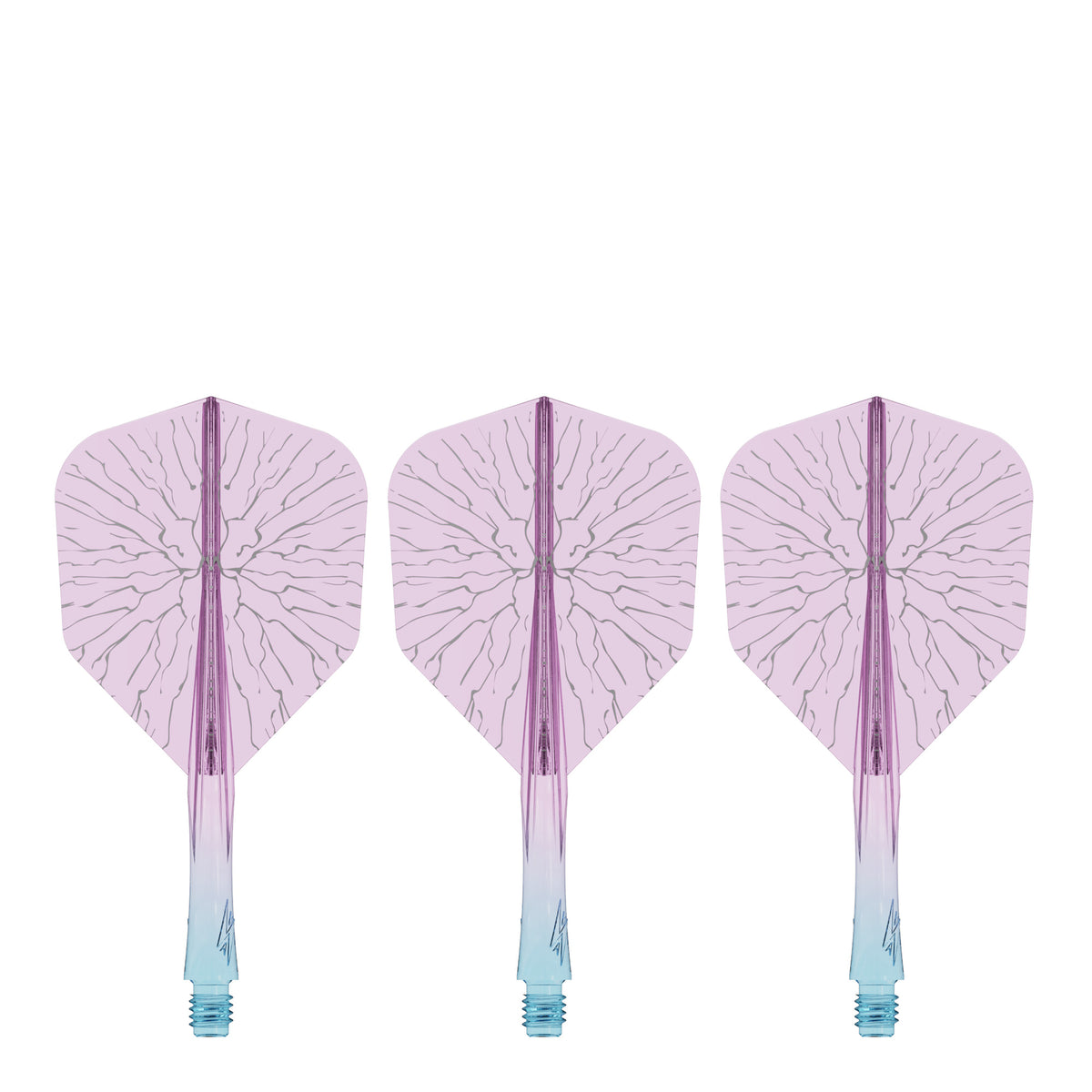 Caliburn SUP Flights - Moulded Shaft and Flight -  Standard No6 - Crack - Blue & Purple