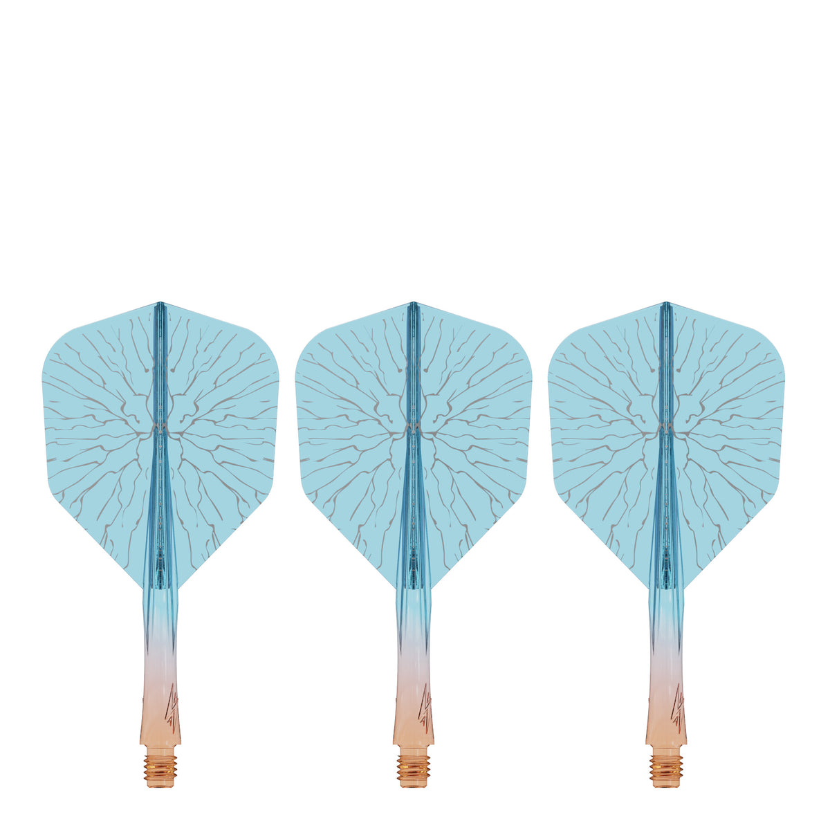 Caliburn SUP Flights - Moulded Shaft and Flight -  Standard No6 - Crack - Orange & Blue