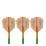 Caliburn SUP Flights - Moulded Shaft and Flight -  Standard No6 - Dragon - Green & Orange